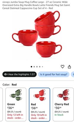 Vicrays Jumbo Soup Mugs - Set of 4