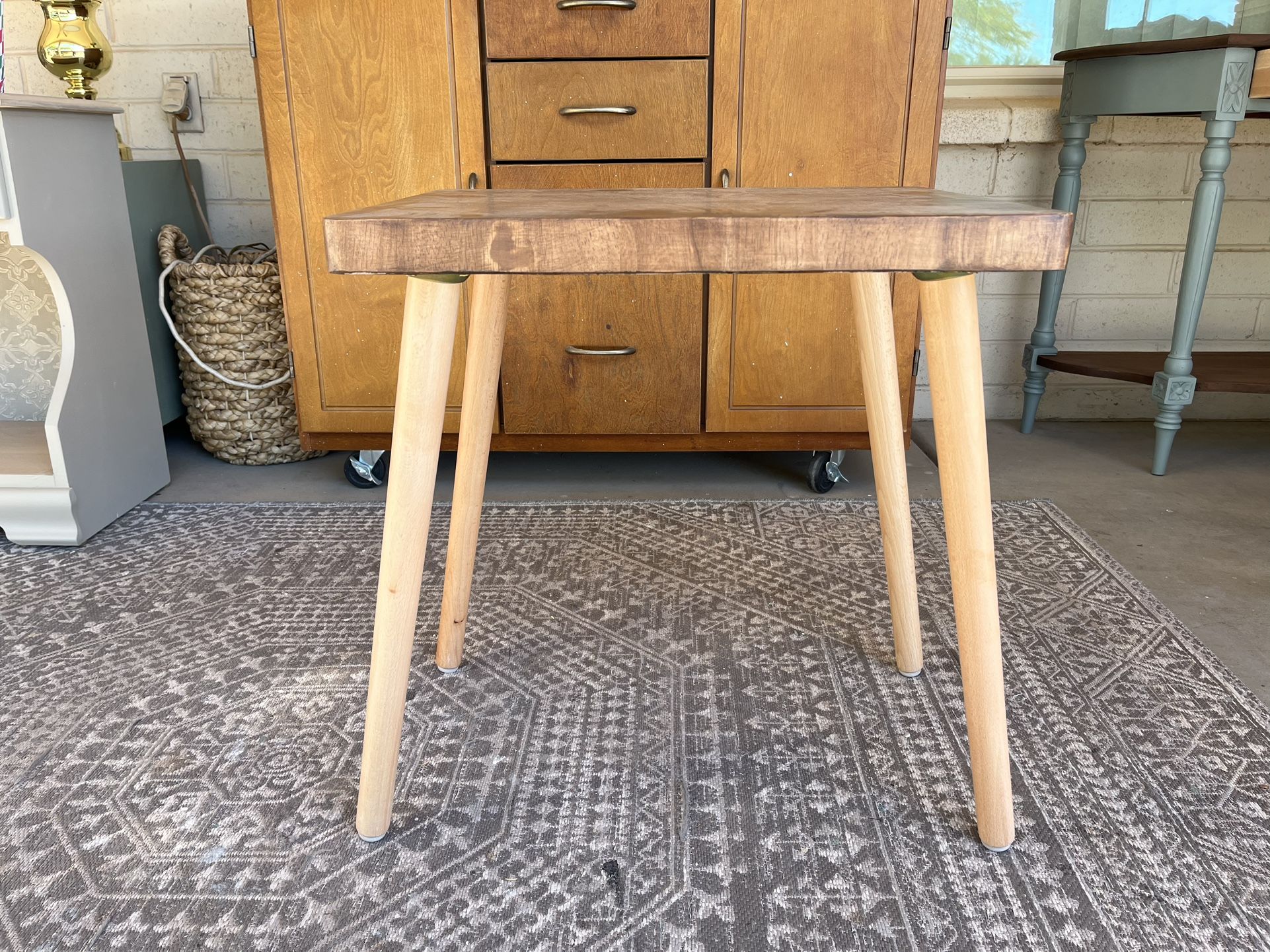 Butcher Block Side Table