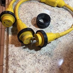 Short Power Adoptors Two 30 Amp Females To 150 Amp Male