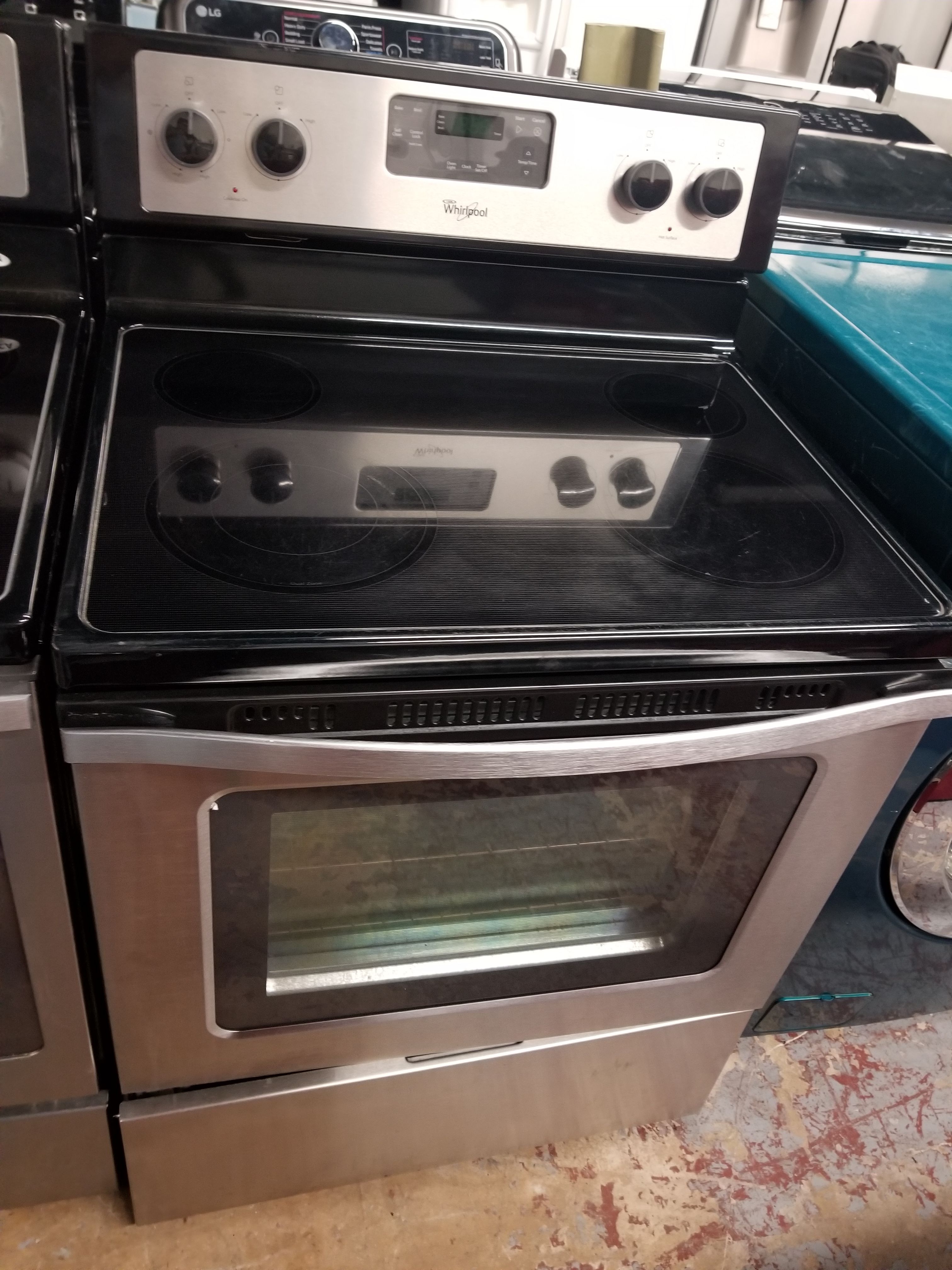 Whirlpool electric glass top stove stainless