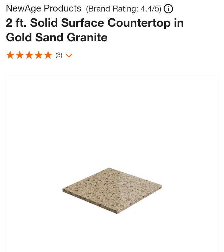 NewAge Products2 ft. Solid Surface Countertop in Gold Sand Granite
