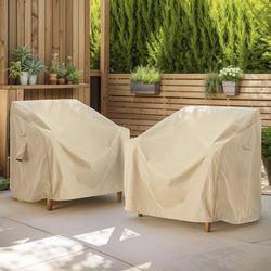 New in Box Patio Outdoor Club Chair Covers Set of 2 36 x 36 x 36 Weather Resistant Furniture Cover