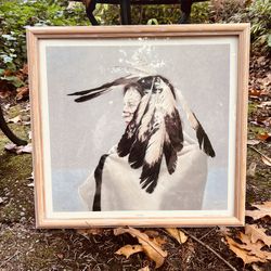 Large Scale Kirby Sattler Native American Ghost Heart, 1991 Framed Art Lithograph