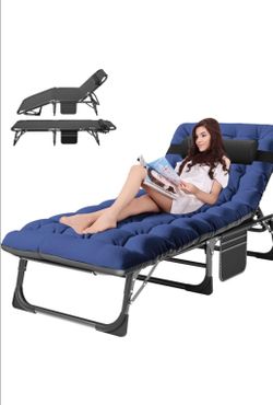 5-Position Folding Chaise Lounge Chair with Pad