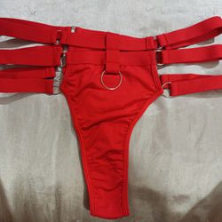 Set Of Red Panties And Bra