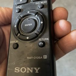 Sony dvd remote Control
