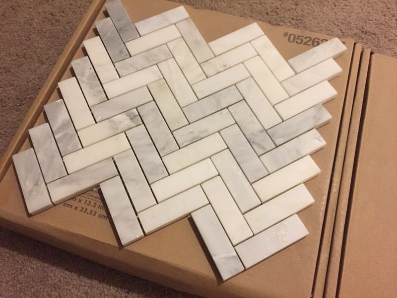 Allen + Roth 12 pc Mosaic Wall Tile White
