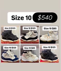 Jordan retro 11s all size 10