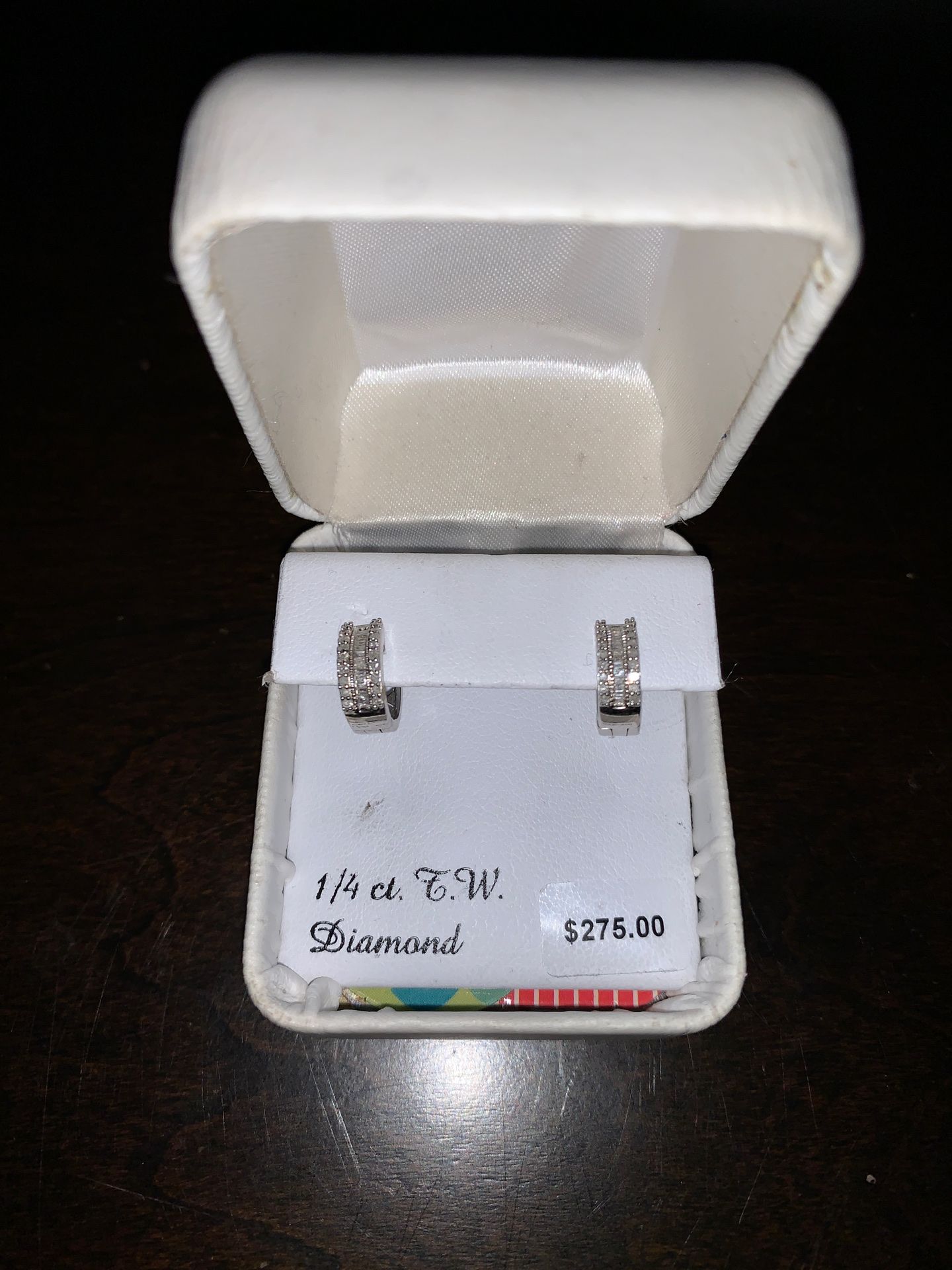 T.W.- Sterling Silver 1/4ct. Diamond Earrings