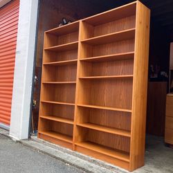 Pair of Vintage Danish Mid Century Modern Teak Bookcases by Feldballes Møbelfabrik
