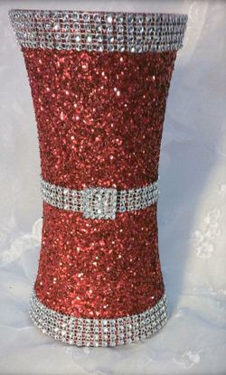 Wedding Shimmery Rhinestone Figured Vase