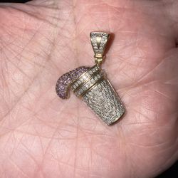 10k Gold Lean Cup Pendant 