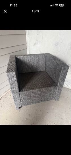 Grey royal craft ratten wicker outdoor chair $55 individually or $110 for set of 2.