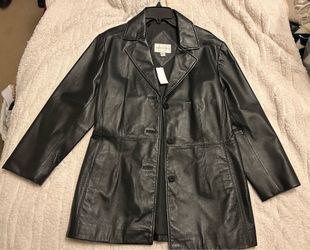 Worthington Black Leather Large Jacket