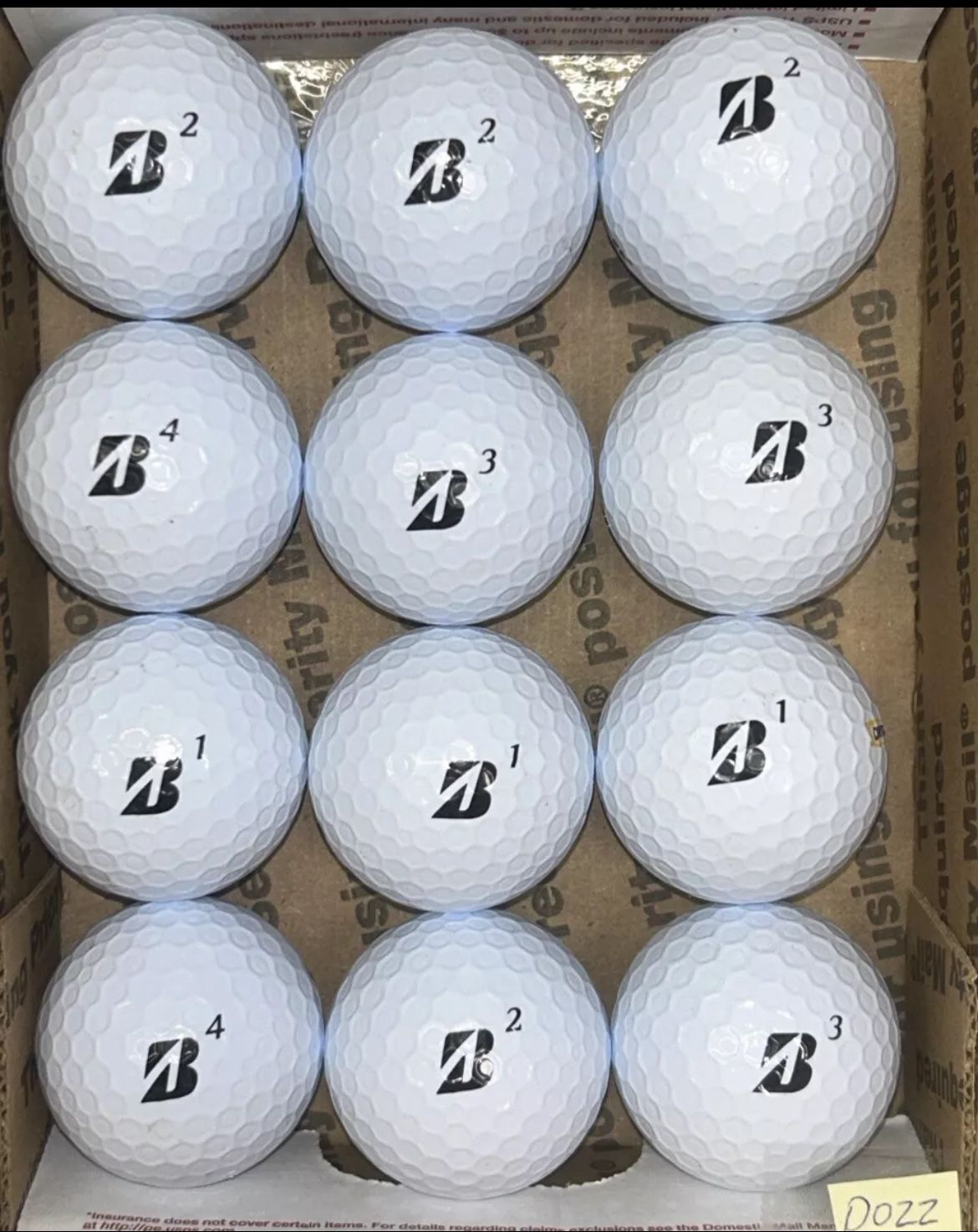 12 Bridgestone E12 Golf Balls 5/4a Lot D022