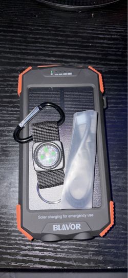 BLAVOR Solar Power Bank 10,000mAh Portable Wireless Charger for Cell Phones