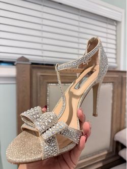 Silver bling high heels size 7