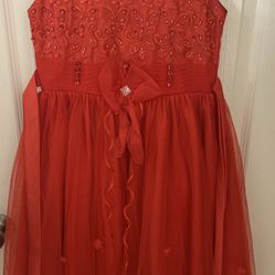 Beautiful Red Flower Girl/holiday Dress Size 6-7