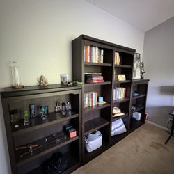 3 Wood Bookshelves 
