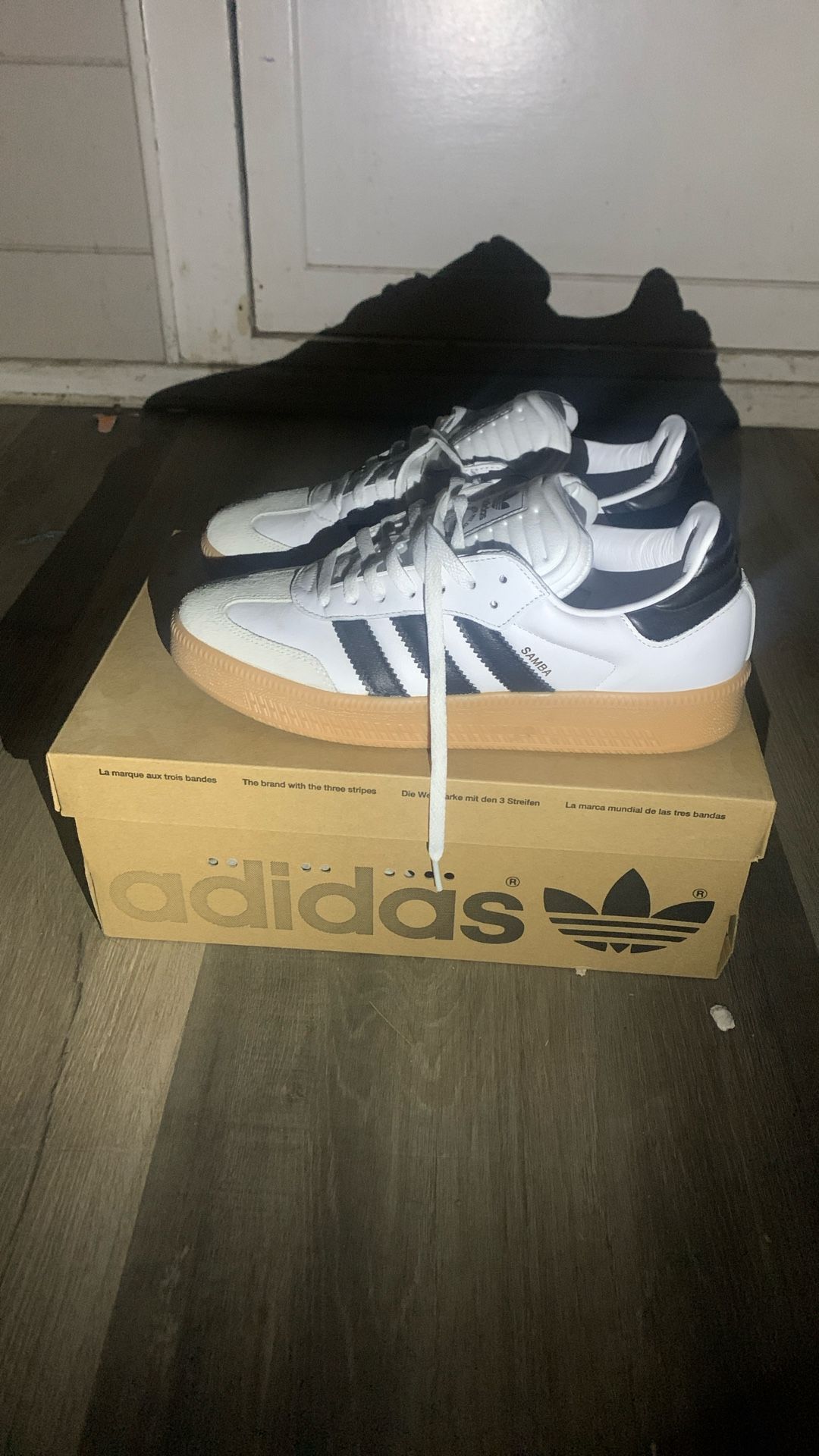 White/black adidas Samba