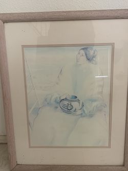 Southwestern Indian Picture Frame Lady Vase Free To Trade