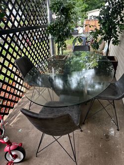 5 pc glass table