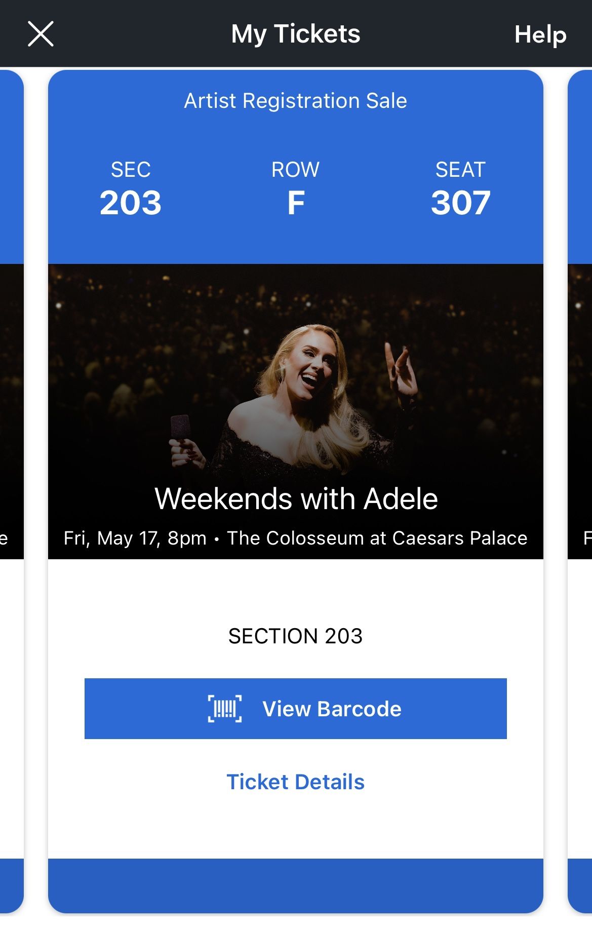 Weekends with Adele Tickets (Ticketmaster Verified)