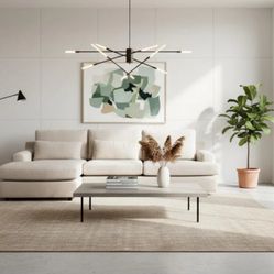 Roma 2-Piece Sectional 110" Woven Melange Fabric