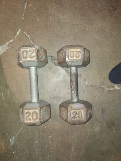 2 pair of 20lb dumbells