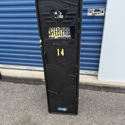 Pittsburgh Steelers-themed home locker 14” wide  14” deep  49” tall 