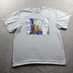Y2K Supreme Bible Tee Men’s Medium Gray T Shirt Made In USA #502