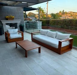 RH-Inspired Patio Set | Acacia Wood