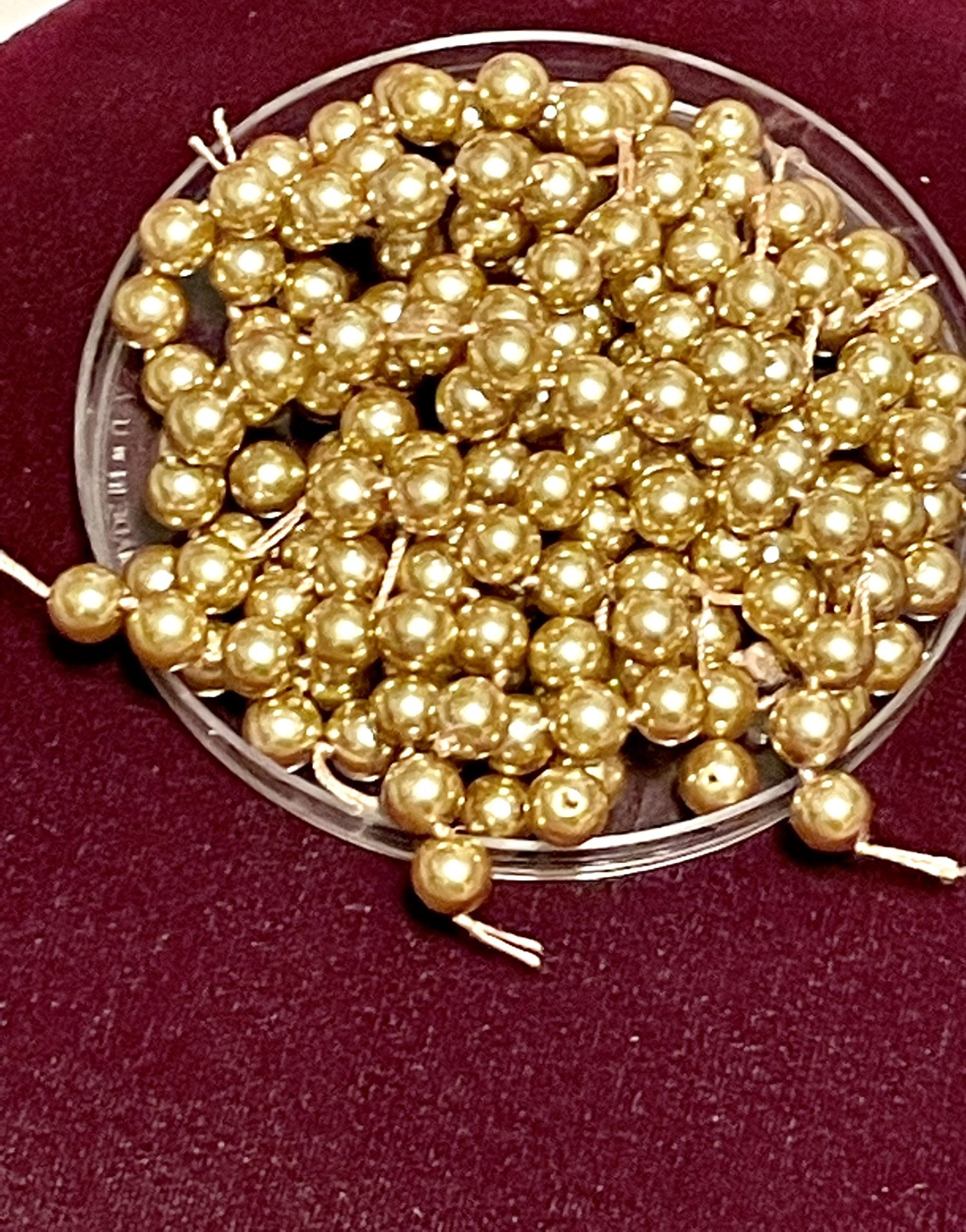 Kissaka 8mm Gold Glass Pearls