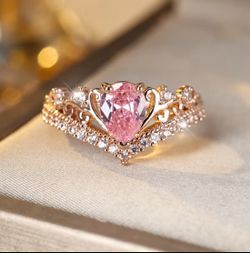 Rose Golden Large Oval-Cut Pink V-Shaped Ring (Marquise-like) - Bohemian-Style Square Bezel Setting, Square Engagement Wedding, Year-Round Wearable Pr