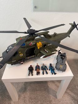 🔥Military Helicopter Soldier Force + 4 Figures + Armored Vehicle Toy Lot