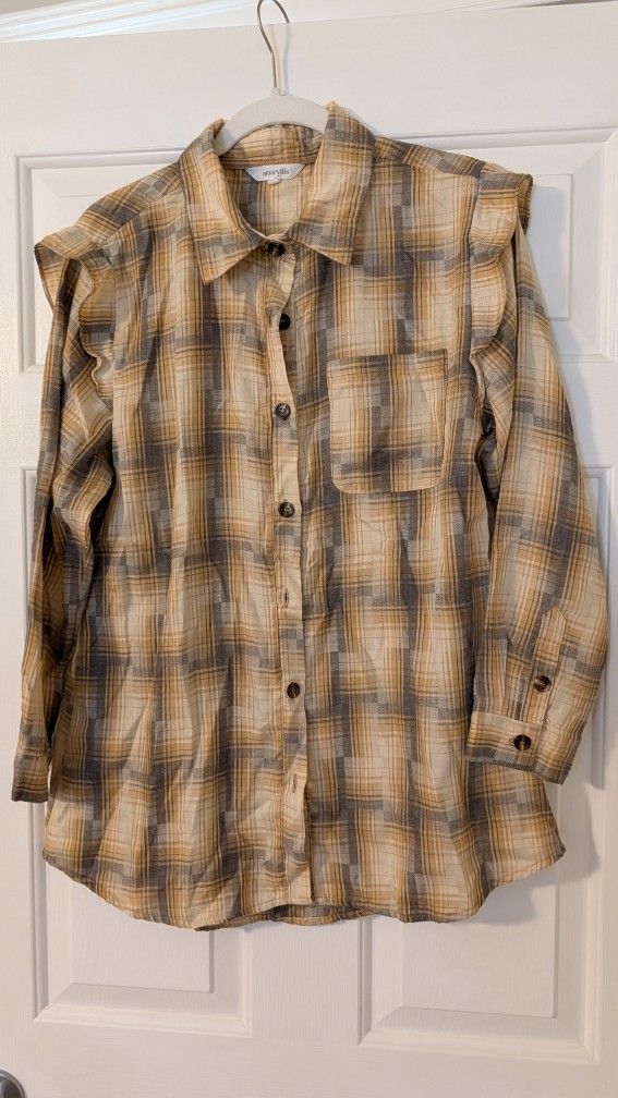 Women's Plaid Ruffle Top