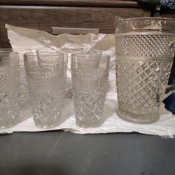 7 Piece Vintage Heavy Cut Crystal 