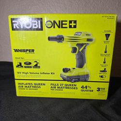 RYOBI ONE+ 18V High Volume Inflator Kit with 2.0Ah Battery and Charger