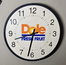 1990 Wisconsin Clock Company Clinton Electric 12” Quartz Metal Framed DOLE Sign