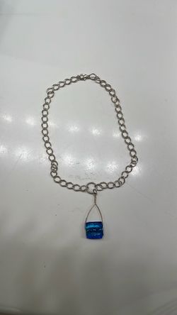 Silver necklace with stone vintage