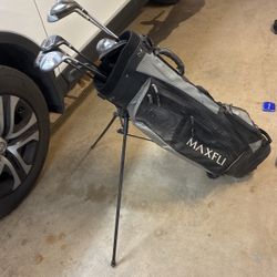 Maxfli Golf Bag and A Partial Set Of Older Clubs