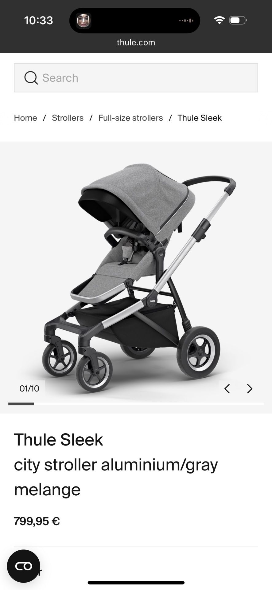 Thule sleek Stroller