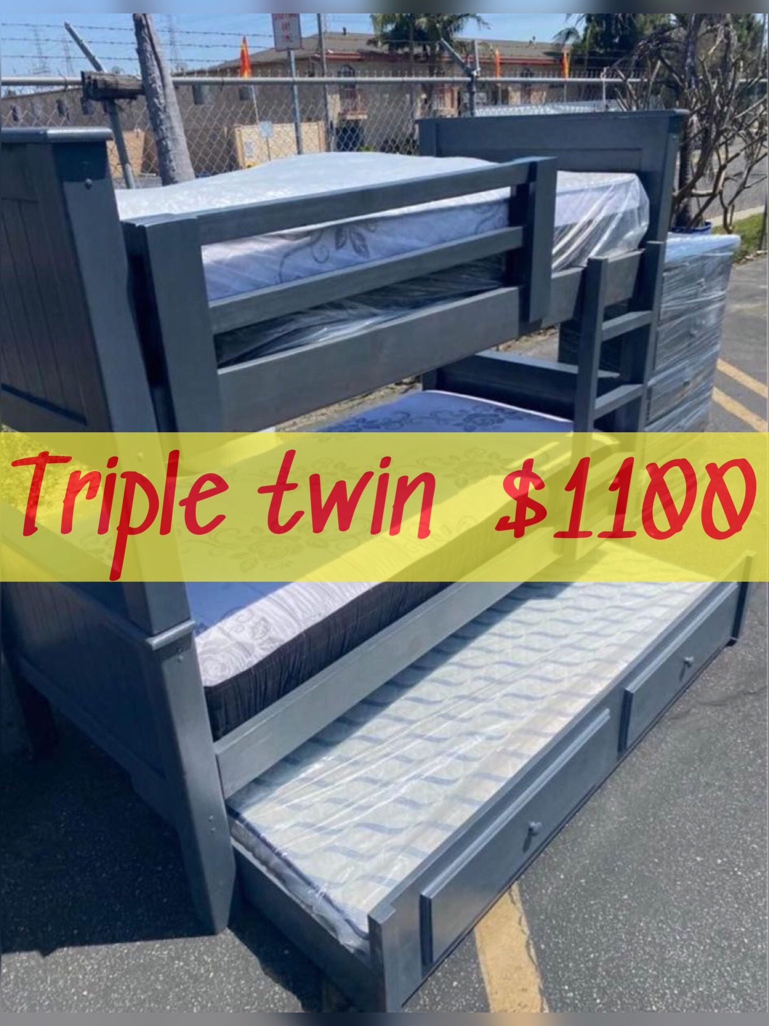 Twin $1100 Pinewood With Mattress