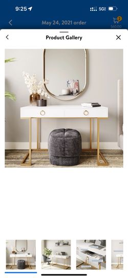 Vanity White And Gold Color 