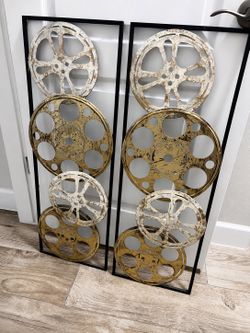 Large hanging movie pictures reels
