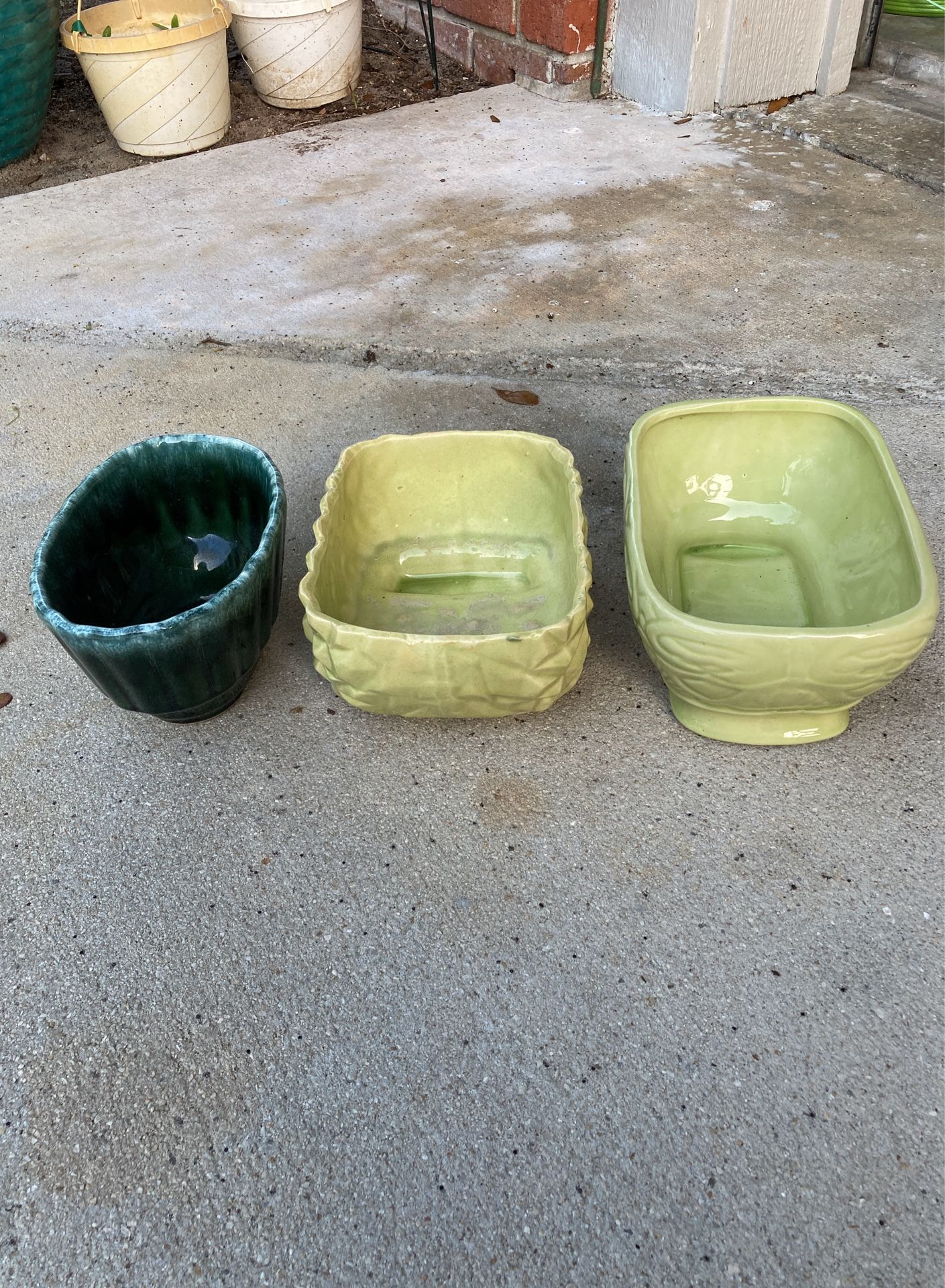 3- Vintage Pottery Planters