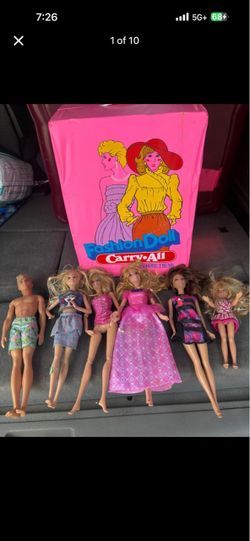 Barbie Dolls Lot with Fashion Doll Carry-All Case