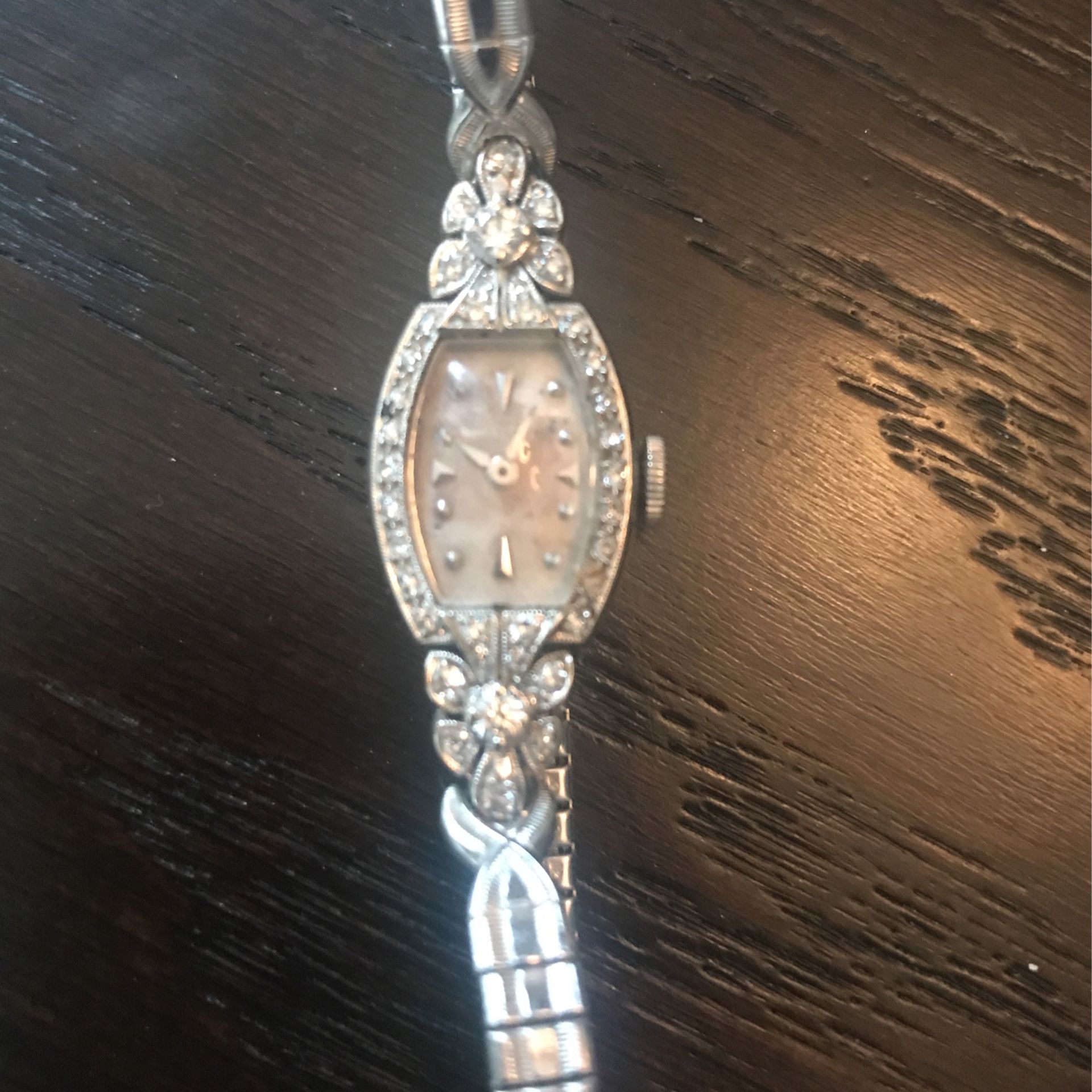 White Gold & Diamond Vintage Lady Hamilton Watch