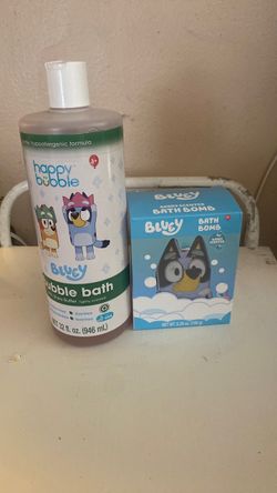 Bluey Kids Bath Set – Bubble Bath & Bath Bomb