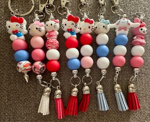Beaded silicon keychains
